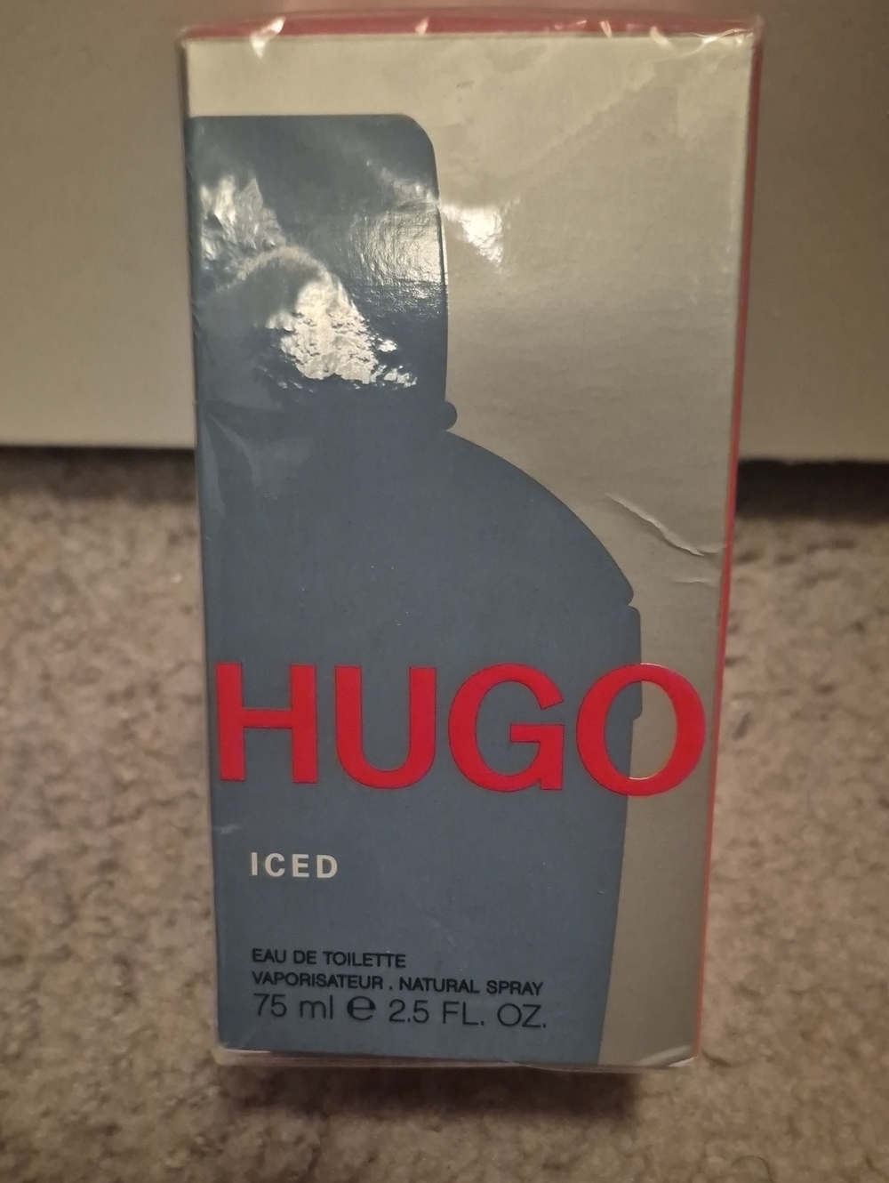 HUGO ICED EDT Blue Box with Red Logo 75ML